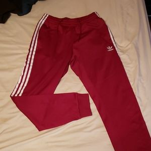 Adidas medium light maroon joggers